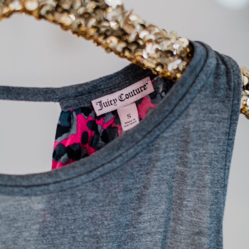 Juicy Couture Pink Gray Leopard Print Tank - Picture 2 of 3